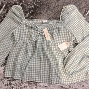 NEVER WORN! Cute plaid long sleeve top!
